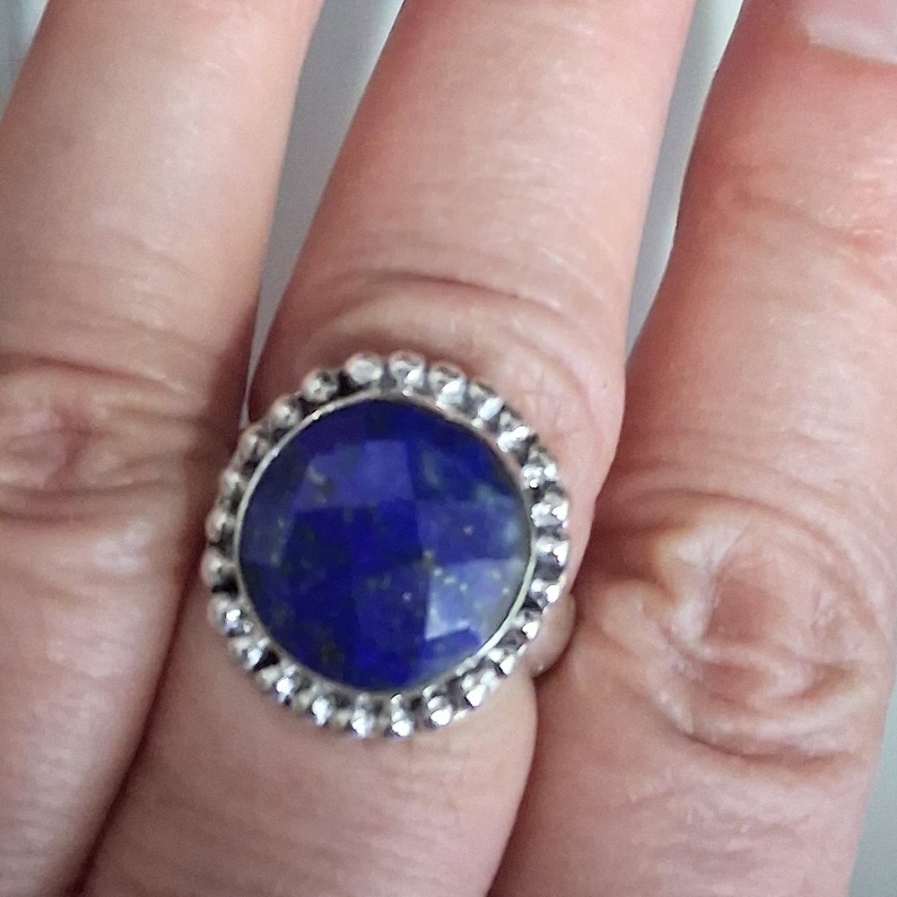BLUE LAPIS RING SIZE 9 - Picture 6 of 7